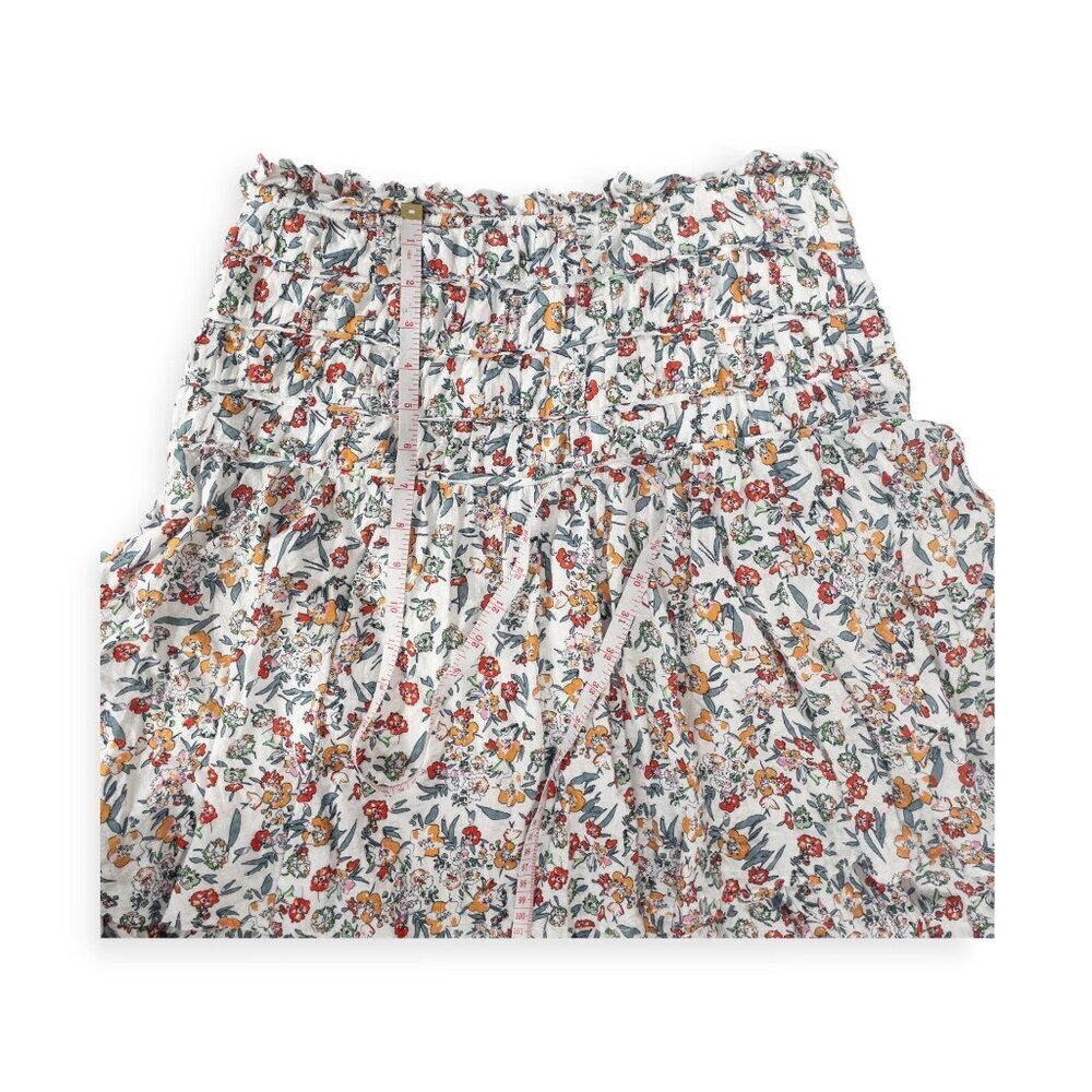 Maple & Cliff Floral Tiered Skirt SZ L High Drop Waist Cottage Core - Picture 5 of 8